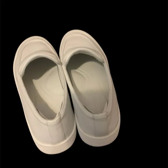 VINCE Womens Ghita Off White Faux Leather Platform Penny Loafers SZ 6