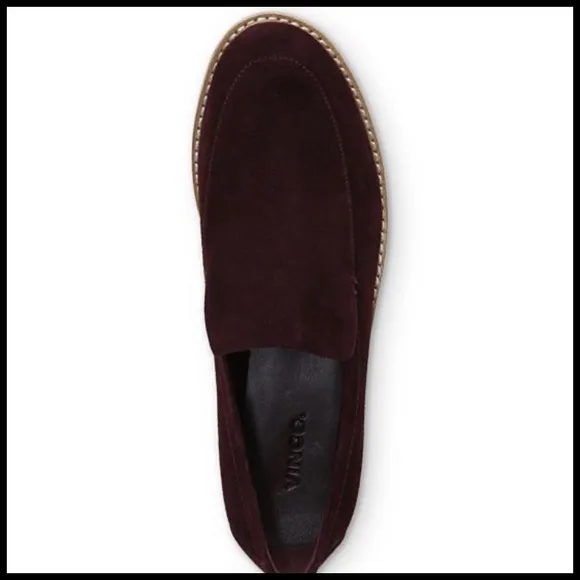 Vince Zeta Slip On Sneakers in Wine Suede.