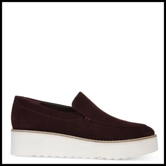 Vince Zeta Slip On Sneakers in Wine Suede.