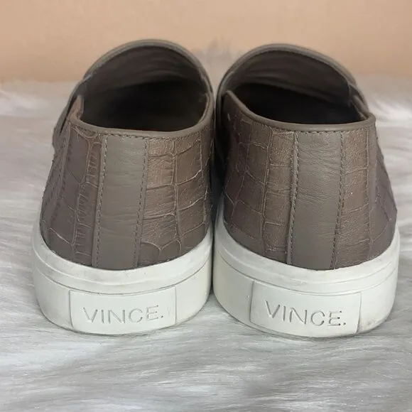 Vince Blair Croc Embossed Slip On Sneakers Size 8