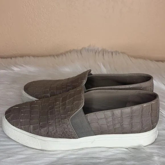 Vince Blair Croc Embossed Slip On Sneakers Size 8
