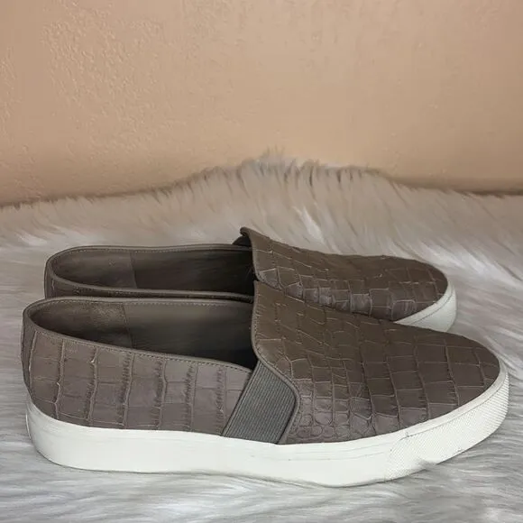 Vince Blair Croc Embossed Slip On Sneakers Size 8
