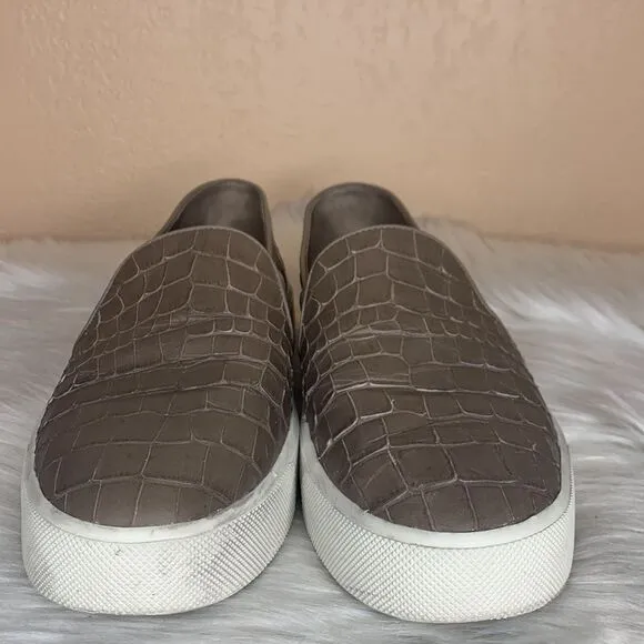 Vince Blair Croc Embossed Slip On Sneakers Size 8
