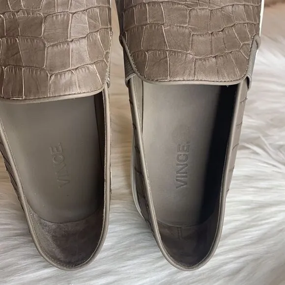 Vince Blair Croc Embossed Slip On Sneakers Size 8