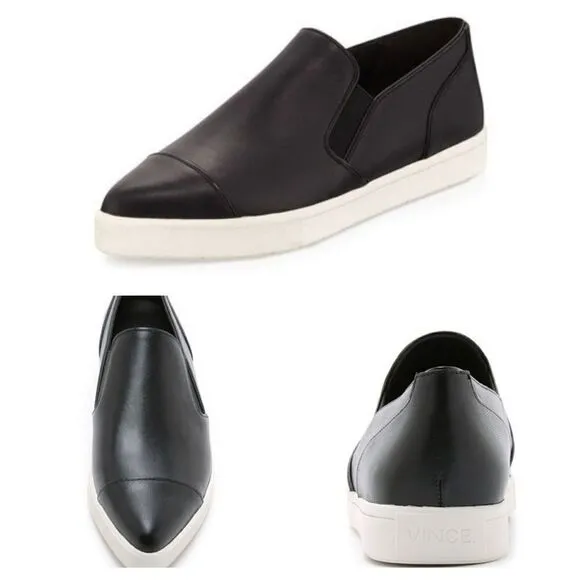 VINCE LEATHER SNEAKERS PAEYRE SLIP-ON