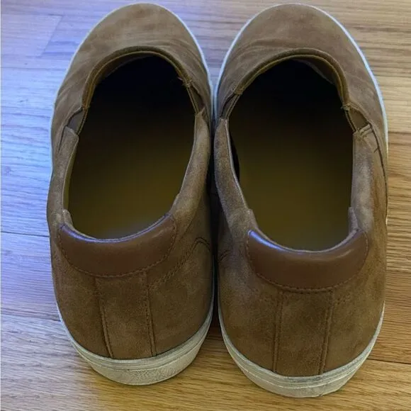 Vince Tan Fairfax Suede Slip On Sneakers Size 9.5 MSRP 225.00