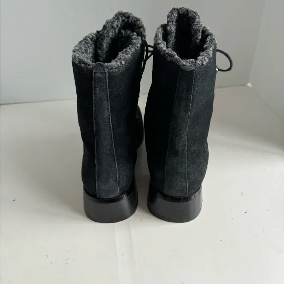 Vintage  A J Valenci Footwear Womens Black Chunky Heel Square Toe Bootie…