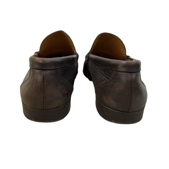 Vintage Bally Mens Dark Brown Leather Slip On Dress Shoes Loafers Sz 6.5