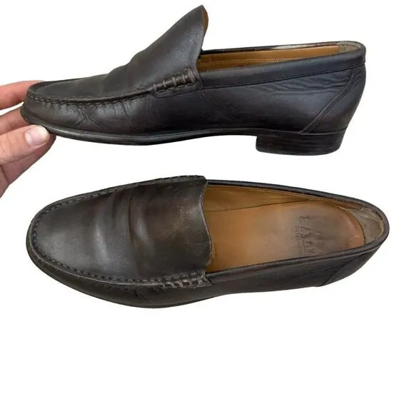 Vintage Bally Mens Dark Brown Leather Slip On Dress Shoes Loafers Sz 6.5