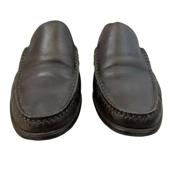 Vintage Bally Mens Dark Brown Leather Slip On Dress Shoes Loafers Sz 6.5