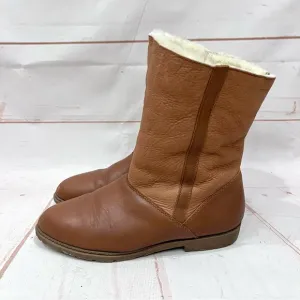 Vintage Danexx Genuine Leather Foldover Cuff Shearling Faux Fur Winter Boots