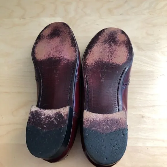 Vintage DANIELE FERRADINI Burgundy Wingtip Kiltie Loafers - Made in Italy