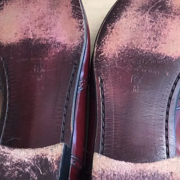 Vintage DANIELE FERRADINI Burgundy Wingtip Kiltie Loafers - Made in Italy