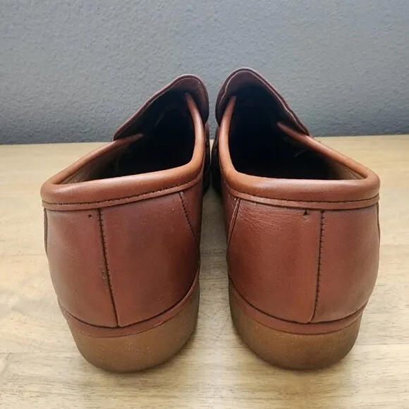 Vintage Dexter Brown Leather Slip On Loafers Mens Size 9.5 USA