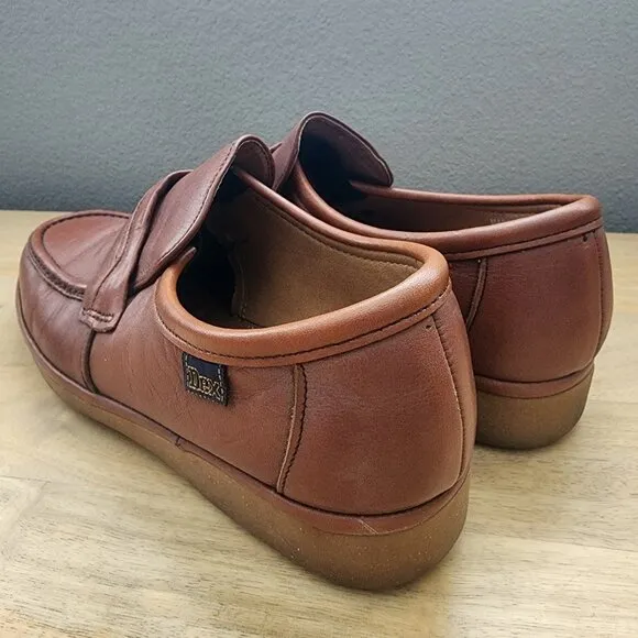 Vintage Dexter Brown Leather Slip On Loafers Mens Size 9.5 USA