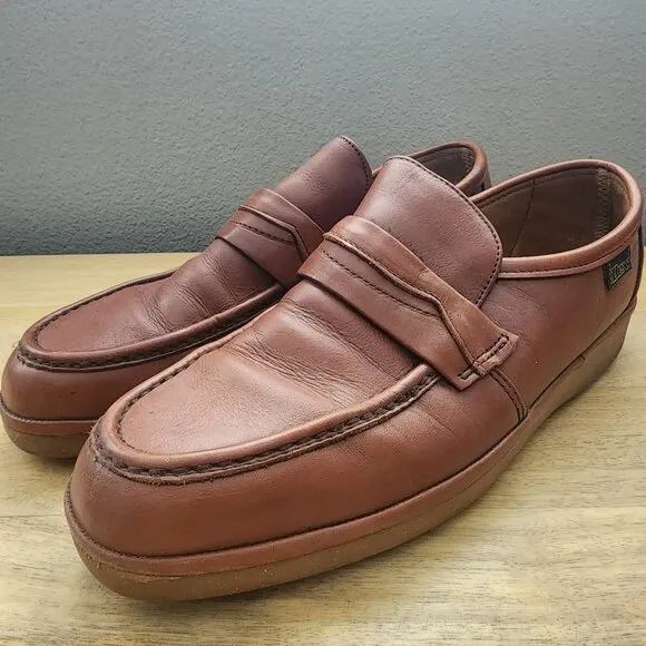 Vintage Dexter Brown Leather Slip On Loafers Mens Size 9.5 USA