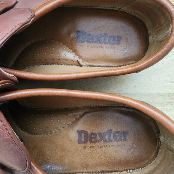 Vintage Dexter Brown Leather Slip On Loafers Mens Size 9.5 USA