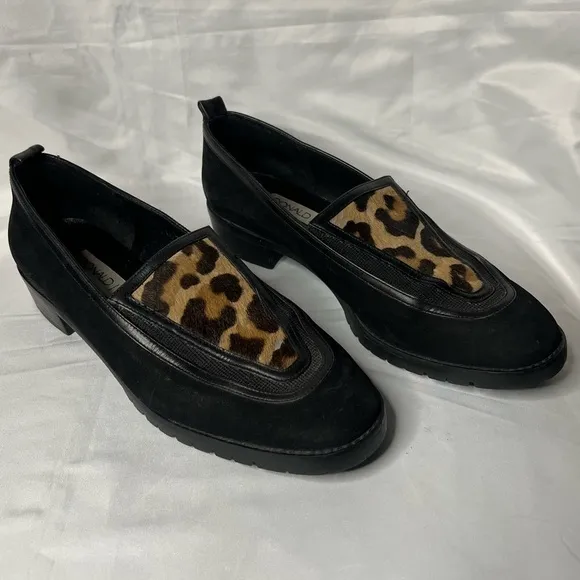 Vintage Donald J Pliner Calf Hair Cheetah Loafers