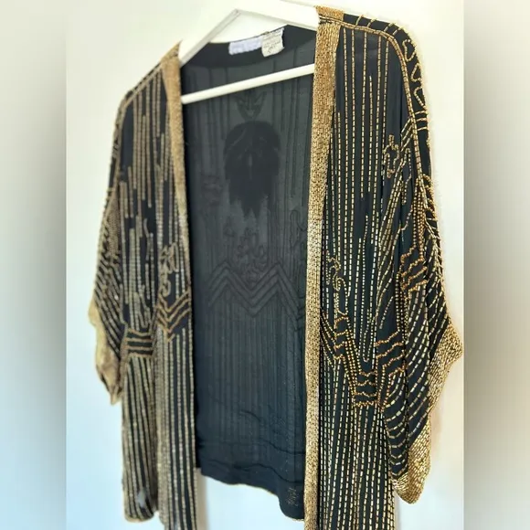 VINTAGE GEM!! Gold beaded jacket