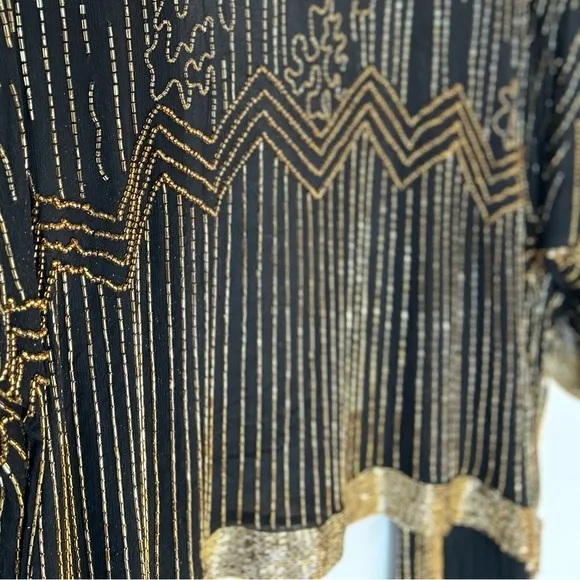 VINTAGE GEM!! Gold beaded jacket