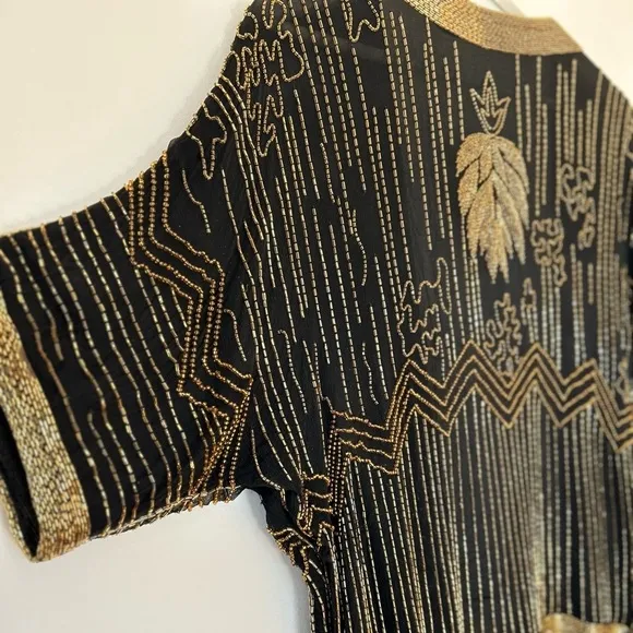 VINTAGE GEM!! Gold beaded jacket