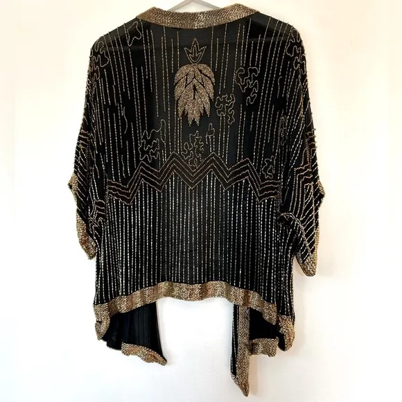 VINTAGE GEM!! Gold beaded jacket