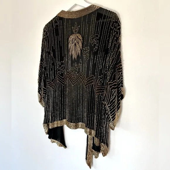 VINTAGE GEM!! Gold beaded jacket