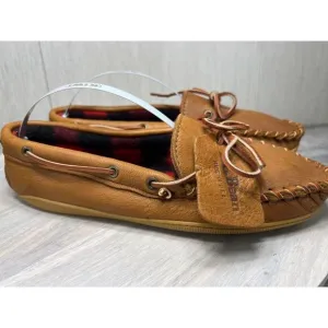 Vintage LL Bean Womens 10 USA Handmade Leather Moose Hide Moccasins Loafers