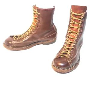 VINTAGE MENS LEATHER &amp; SHEARLING LINED BOOTS