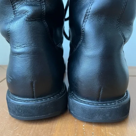 Vintage Puma Men's Black Leather Fur Lined Moc Toe Winter Snow Boots 10.5