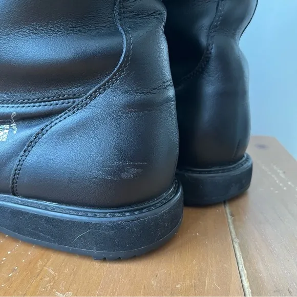 Vintage Puma Men's Black Leather Fur Lined Moc Toe Winter Snow Boots 10.5