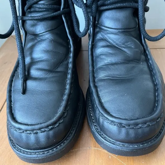 Vintage Puma Men's Black Leather Fur Lined Moc Toe Winter Snow Boots 10.5