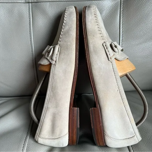 Vintage Salvatore Ferragamo Men’s Loafers Sz 9 D Beige Suede Leather Classic