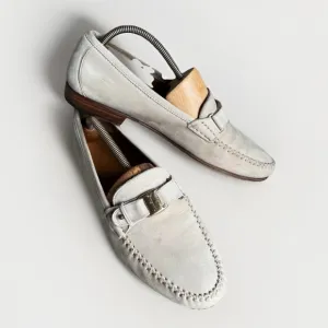 Vintage Salvatore Ferragamo Men’s Loafers Sz 9 D Beige Suede Leather Classic
