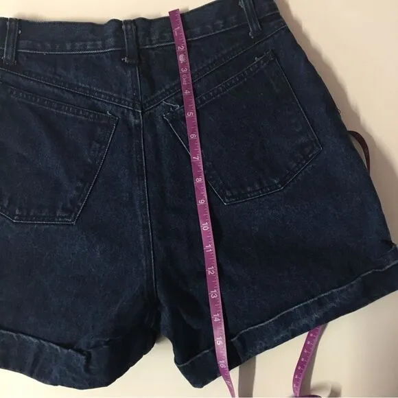 Vintage Skoozi Dark Wash Indigo Denim Mom Shorts