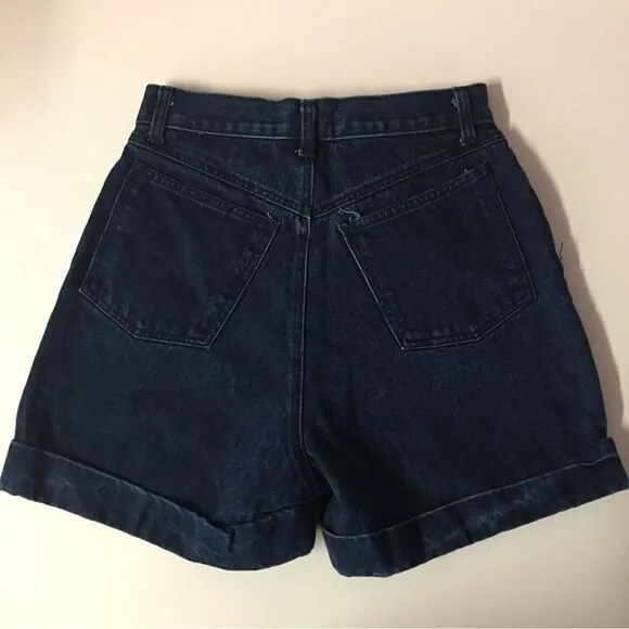 Vintage Skoozi Dark Wash Indigo Denim Mom Shorts