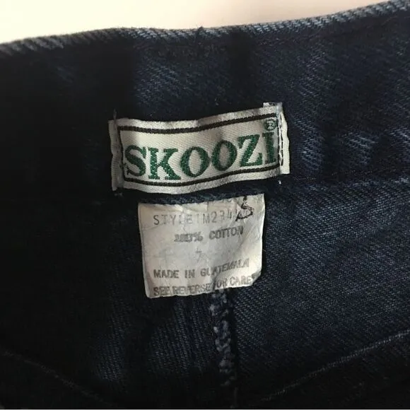Vintage Skoozi Dark Wash Indigo Denim Mom Shorts