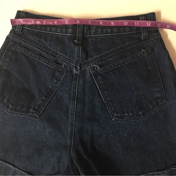 Vintage Skoozi Dark Wash Indigo Denim Mom Shorts