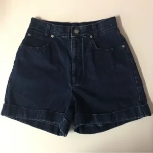 Vintage Skoozi Dark Wash Indigo Denim Mom Shorts