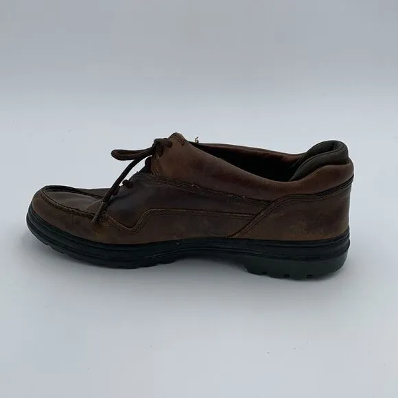 Vintage Timberland brown leather lace up boat shoes