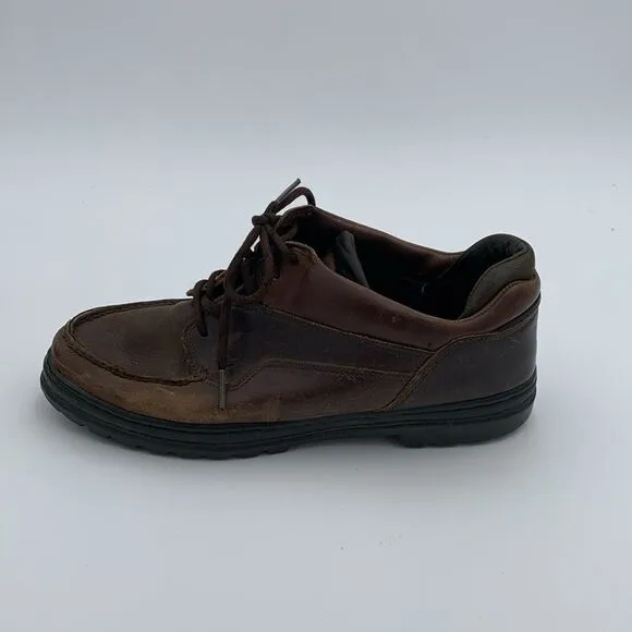 Vintage Timberland brown leather lace up boat shoes
