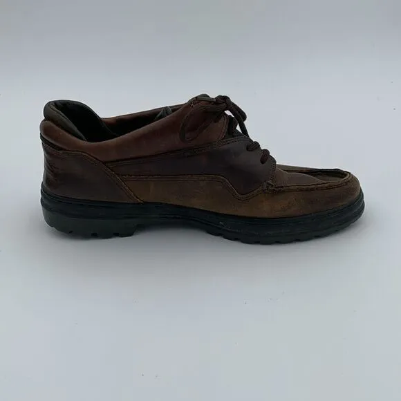 Vintage Timberland brown leather lace up boat shoes
