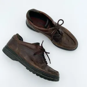 Vintage Timberland brown leather lace up boat shoes