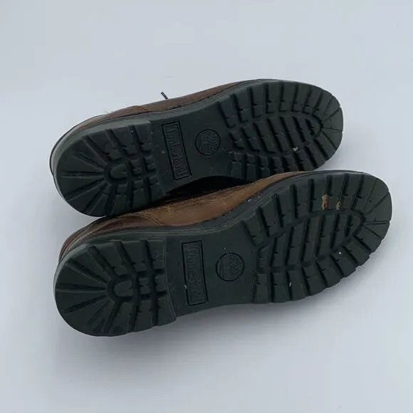 Vintage Timberland brown leather lace up boat shoes