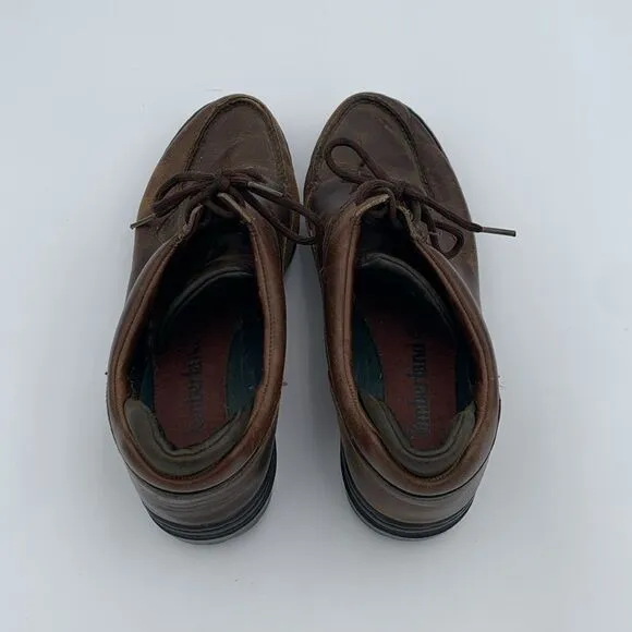 Vintage Timberland brown leather lace up boat shoes