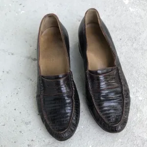 Vintage lizard loafers