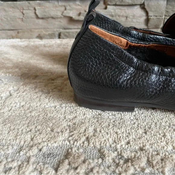 Vionic Amora Faux Fur Insole Loafers Slip On Black Pebbled Leather: 7.5