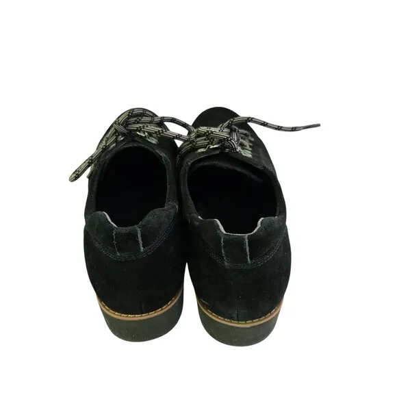 Vionic Ballari Black Suede Leather Lace Up Loafers Size 8