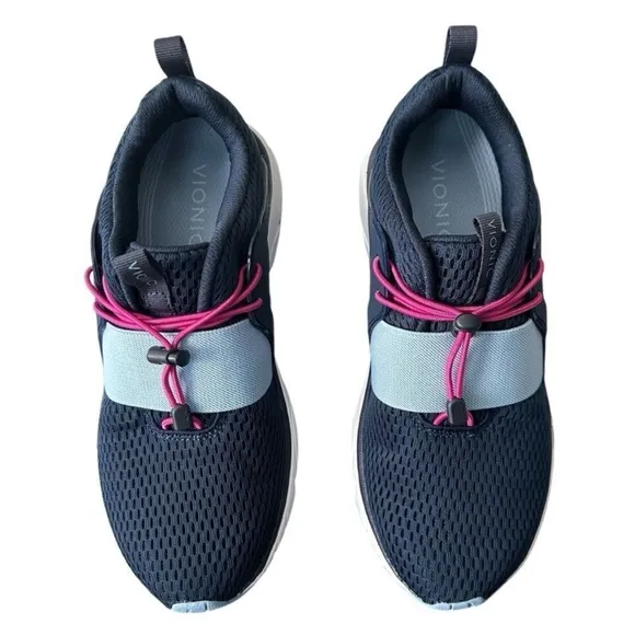 Vionic Berlin Bungee Lace Supportive Sneaker Shoe Women’s Size 7.5 Navy Blue
