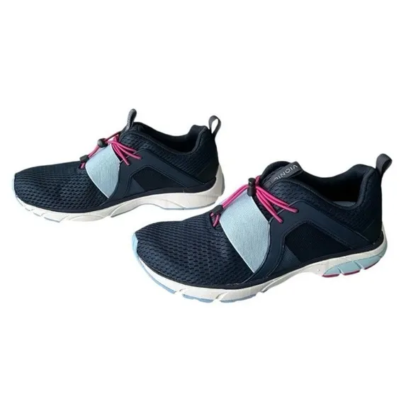 Vionic Berlin Bungee Lace Supportive Sneaker Shoe Women’s Size 7.5 Navy Blue